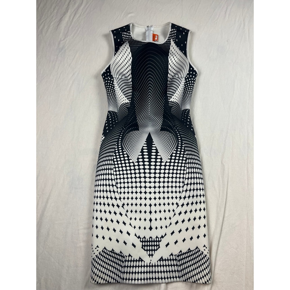 Clover Canyon Womens XS Black White Optical Illusion Geometric Sheath‎ Dress